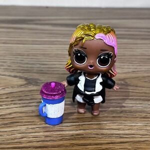 MGA LOL Surprise Doll Gold Pink Hair Black White Jacket Blue Cup 2021 GOOD